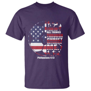 Christian Soccer T Shirt I Can Do All Things Through Christ Who Strengthens Me TS11 Purple Print Your Wear