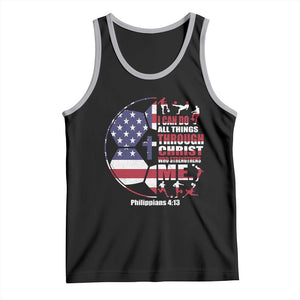 Christian Soccer Tank Top I Can Do All Things Through Christ Who Strengthens Me TS11 Black Athletic Heather Print Your Wear