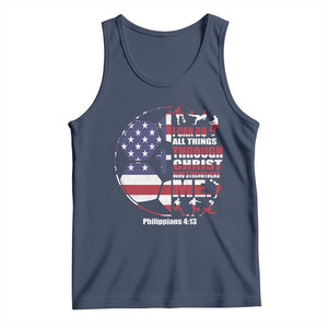 Christian Soccer Tank Top I Can Do All Things Through Christ Who Strengthens Me TS11 Navy Print Your Wear