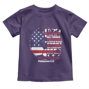 Christian Soccer Toddler T Shirt I Can Do All Things Through Christ Who Strengthens Me TS11 Purple Print Your Wear