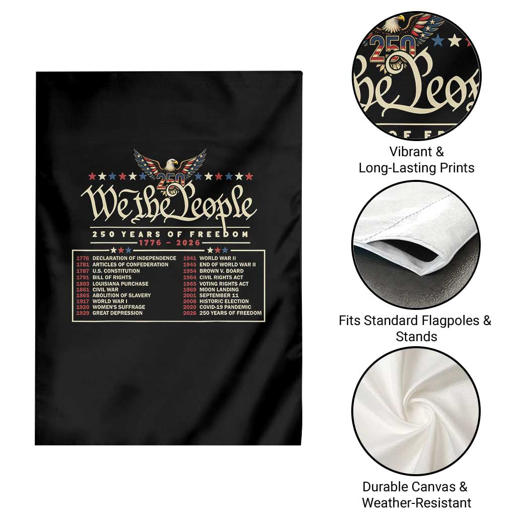 250 Year Timeline 1776 2026 Patriotic Historical Anniversary Garden Flag TS11 Print Your Wear