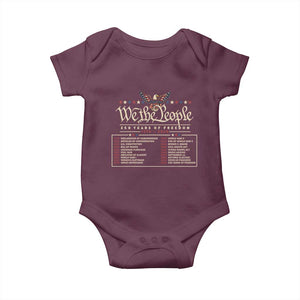 250 Year Timeline 1776 2026 Patriotic Historical Anniversary Baby Onesie TS11 Maroon Print Your Wear