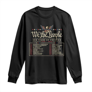 250 Year Timeline 1776 2026 Patriotic Historical Anniversary Long Sleeve Shirt TS11 Black Print Your Wear