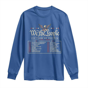 250 Year Timeline 1776 2026 Patriotic Historical Anniversary Long Sleeve Shirt TS11 Royal Blue Print Your Wear