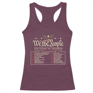 250 Year Timeline 1776 2026 Patriotic Historical Anniversary Racerback Tank Top TS11 Maroon Print Your Wear