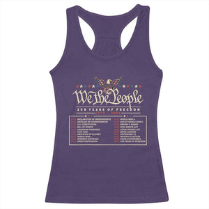 250 Year Timeline 1776 2026 Patriotic Historical Anniversary Racerback Tank Top TS11 Purple Print Your Wear