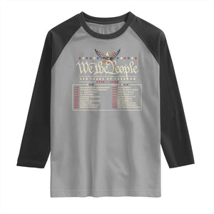 250 Year Timeline 1776 2026 Patriotic Historical Anniversary Raglan Shirt TS11 Sport Gray Black Print Your Wear