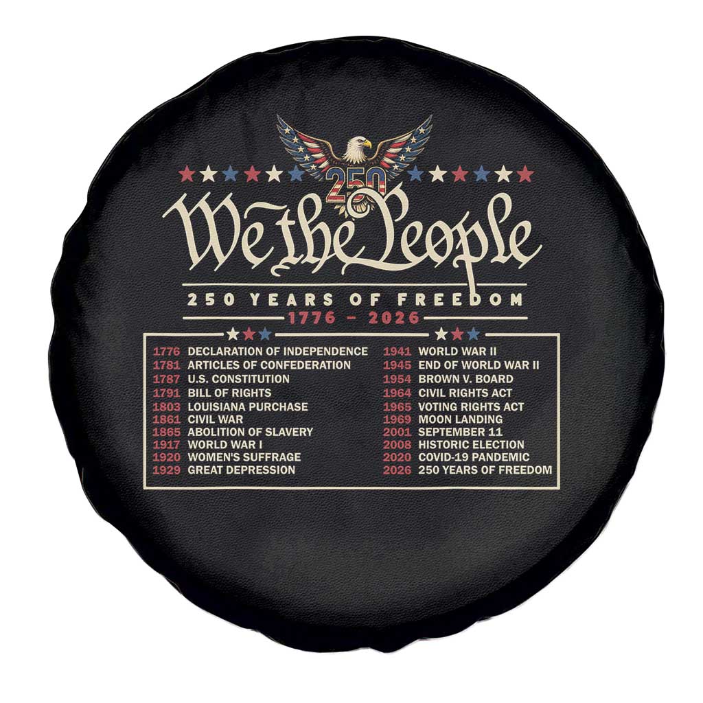 250 Year Timeline 1776 2026 Patriotic Historical Anniversary Spare Tire Cover TS11 Print Your Wear