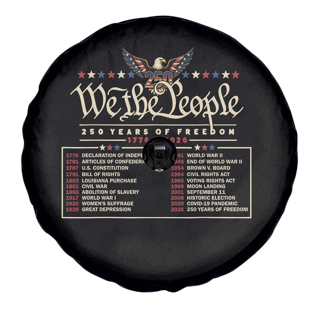 250 Year Timeline 1776 2026 Patriotic Historical Anniversary Spare Tire Cover TS11 Print Your Wear
