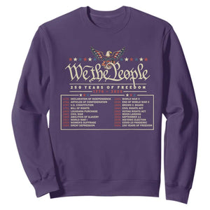 250 Year Timeline 1776 2026 Patriotic Historical Anniversary Sweatshirt TS11 Purple Print Your Wear