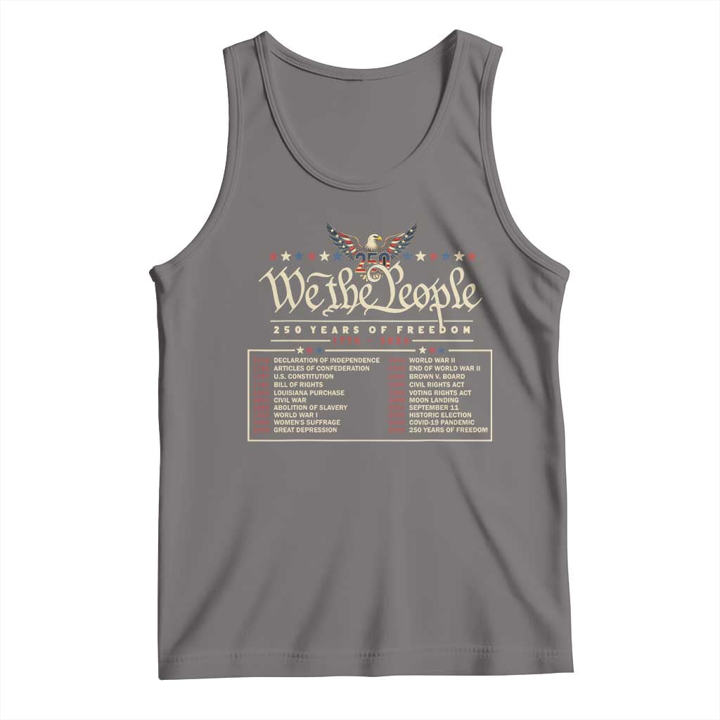 250 Year Timeline 1776 2026 Patriotic Historical Anniversary Tank Top TS11 Deep Heather Print Your Wear