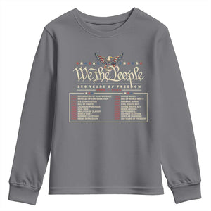 250 Year Timeline 1776 2026 Patriotic Historical Anniversary Youth Sweatshirt TS11 Charcoal Print Your Wear