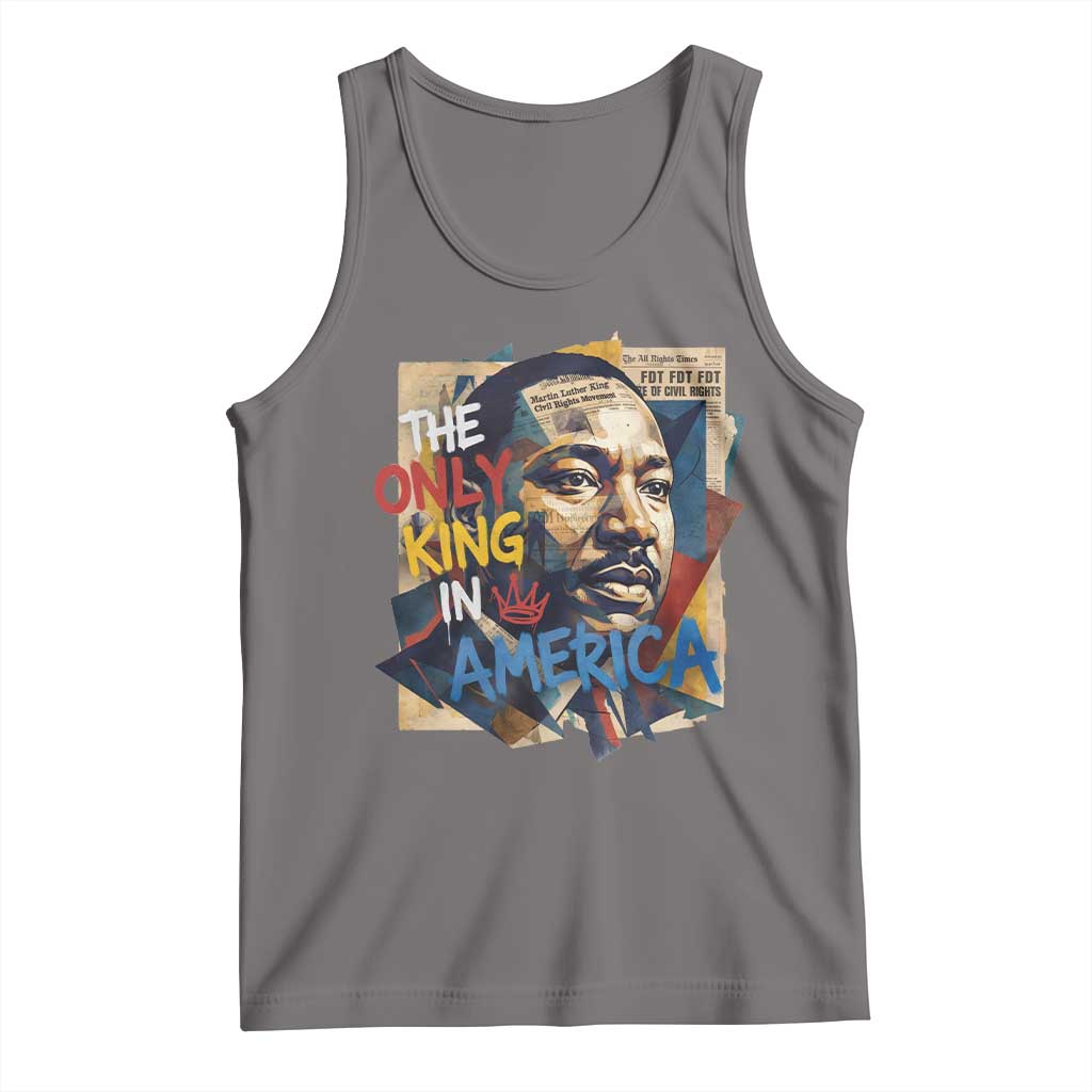 Martin Luther King Tank Top The Only King In America No Kings Protest TS11 Deep Heather Print Your Wear