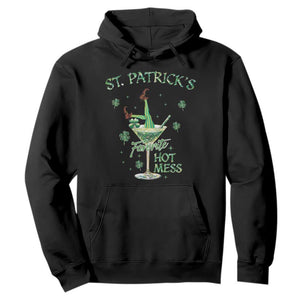 Funny St Patrick's Favorite Hot Mess Hoodie Drunk Leprechaun Cocktail TS11 Black Print Your Wear