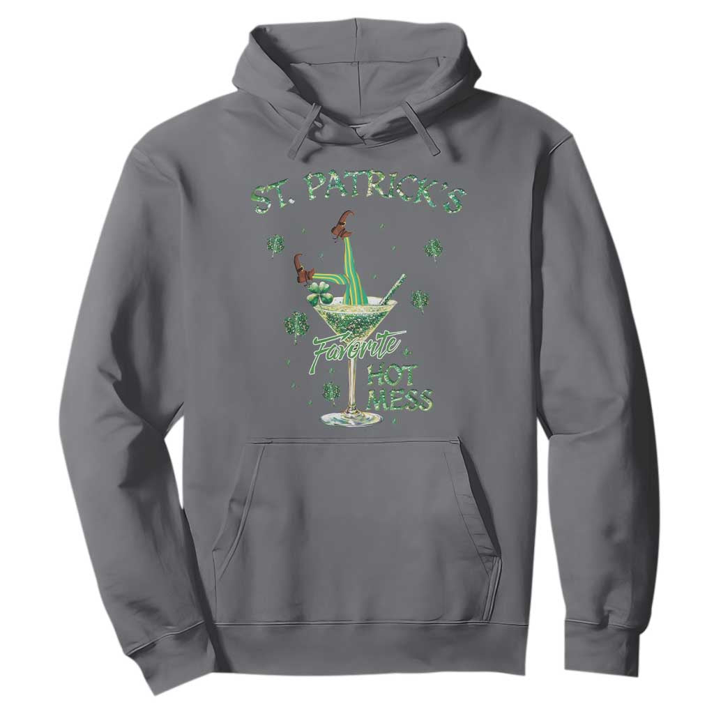 Funny St Patrick's Favorite Hot Mess Hoodie Drunk Leprechaun Cocktail TS11 Charcoal Print Your Wear