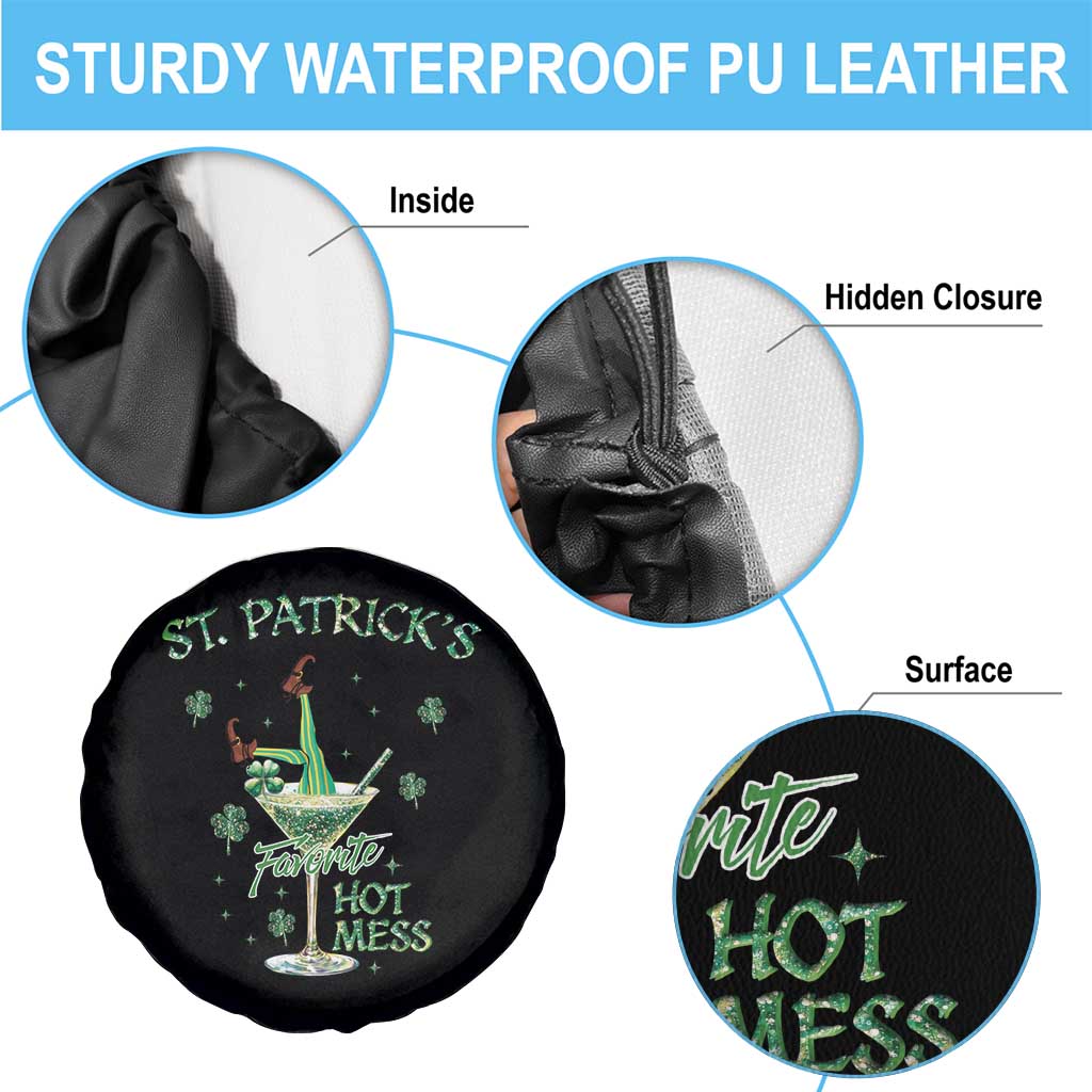Funny St Patrick's Favorite Hot Mess Spare Tire Cover Drunk Leprechaun Cocktail TS11 Print Your Wear