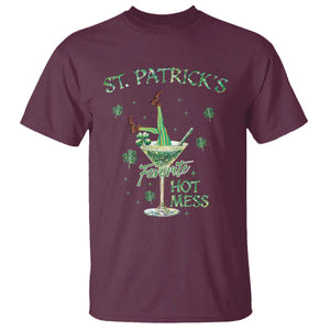 Funny St Patrick's Favorite Hot Mess T Shirt Drunk Leprechaun Cocktail TS11 Maroon Print Your Wear
