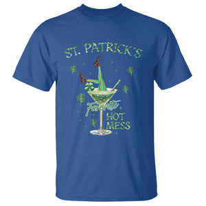 Funny St Patrick's Favorite Hot Mess T Shirt Drunk Leprechaun Cocktail TS11 Royal Blue Print Your Wear