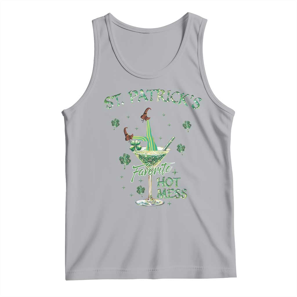 Funny St Patrick's Favorite Hot Mess Tank Top Drunk Leprechaun Cocktail TS11 Athletic Heather Print Your Wear