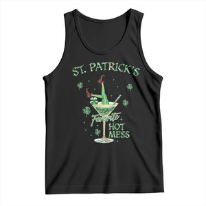 Funny St Patrick's Favorite Hot Mess Tank Top Drunk Leprechaun Cocktail TS11 Black Print Your Wear
