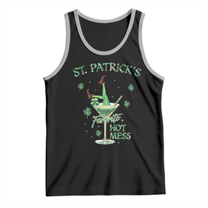 Funny St Patrick's Favorite Hot Mess Tank Top Drunk Leprechaun Cocktail TS11 Black Athletic Heather Print Your Wear