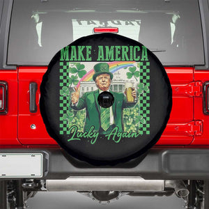 Funny Trump St Patrick's Day Make America Lucky Again Spare Tire Cover Shamrock White House TS11 Black Print Your Wear