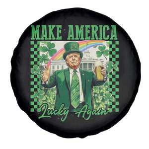 Funny Trump St Patrick's Day Make America Lucky Again Spare Tire Cover Shamrock White House TS11 Print Your Wear