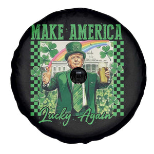 Funny Trump St Patrick's Day Make America Lucky Again Spare Tire Cover Shamrock White House TS11 Print Your Wear