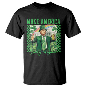 Funny Trump St Patrick's Day Make America Lucky Again T Shirt Shamrock White House TS11 Black Print Your Wear