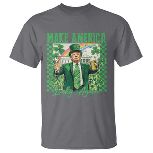 Funny Trump St Patrick's Day Make America Lucky Again T Shirt Shamrock White House TS11 Charcoal Print Your Wear