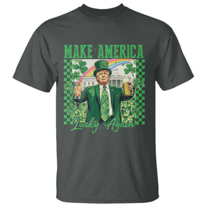 Funny Trump St Patrick's Day Make America Lucky Again T Shirt Shamrock White House TS11 Dark Heather Print Your Wear