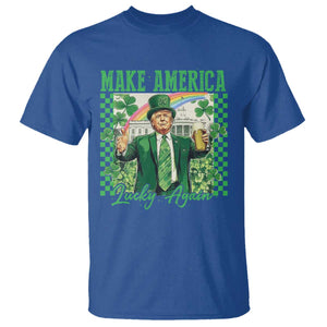 Funny Trump St Patrick's Day Make America Lucky Again T Shirt Shamrock White House TS11 Royal Blue Print Your Wear