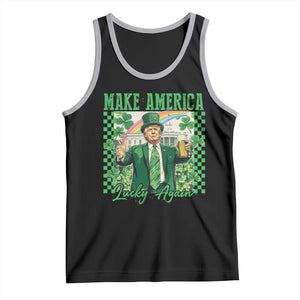 Funny Trump St Patrick's Day Make America Lucky Again Tank Top Shamrock White House TS11 Black Athletic Heather Print Your Wear