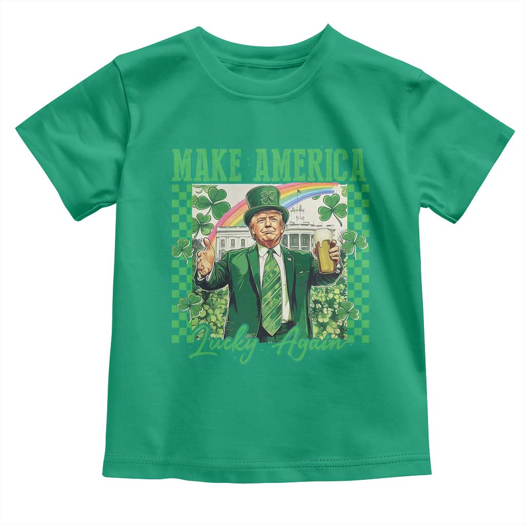 Funny Trump St Patrick's Day Make America Lucky Again Toddler T Shirt Shamrock White House TS11 Irish Green Print Your Wear