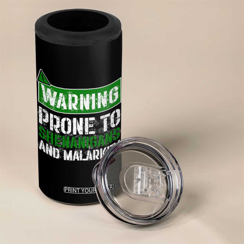 Funny Warning Prone To Shenanigans And Malarkey St Patrick's Day 4 in 1 Can Cooler Tumbler TS11 Print Your Wear