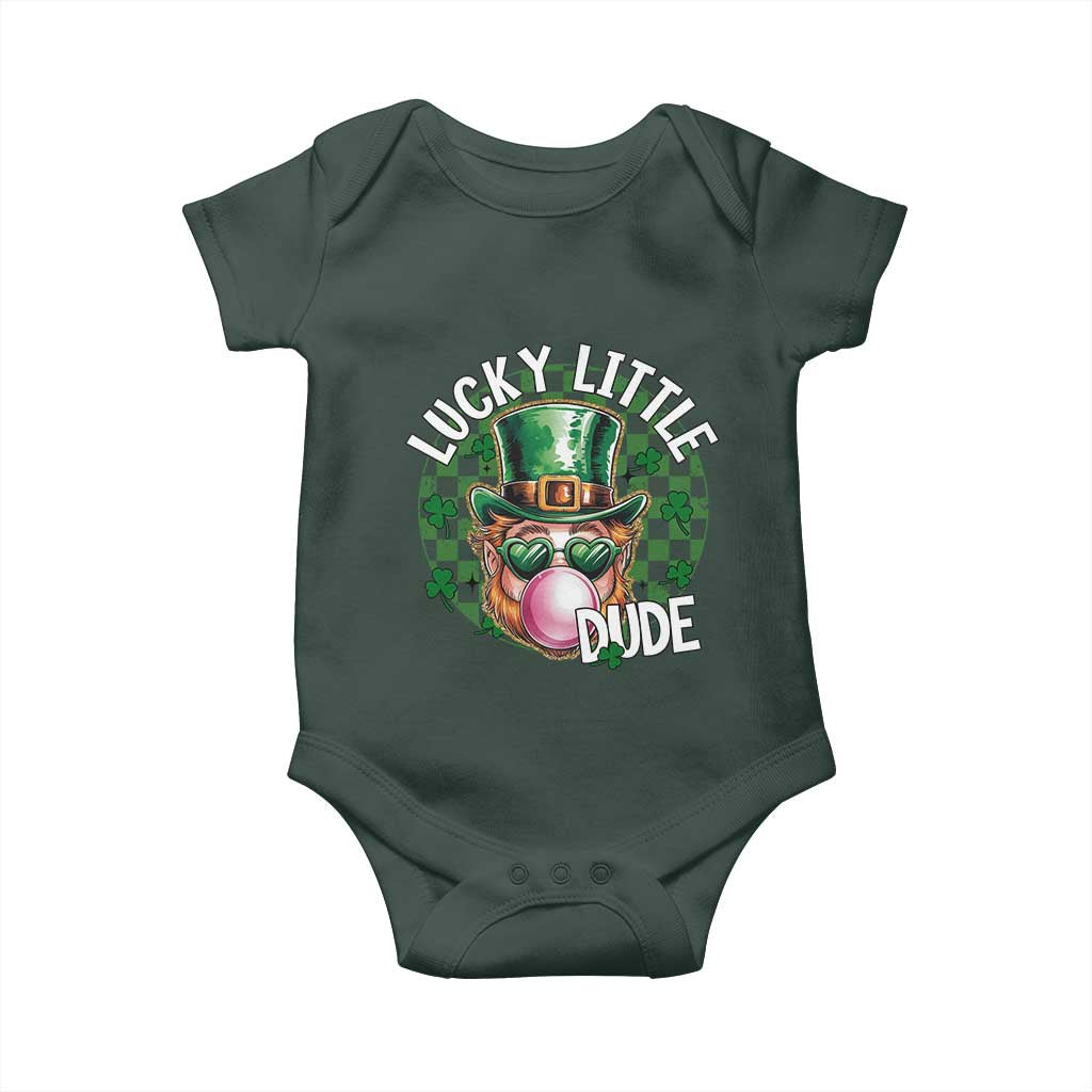 Funny St Patrick's Day Lucky Little Dude Baby Onesie Cute Leprechaun Shamrock TS11 Print Your Wear