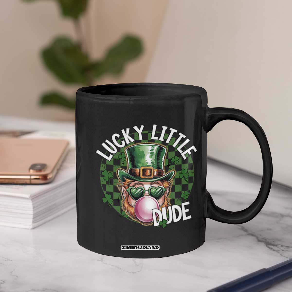 Funny St Patrick's Day Lucky Little Dude Coffee Mug Cute Leprechaun Shamrock TS11 Print Your Wear