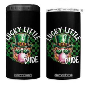 Funny St Patrick's Day Lucky Little Dude 4 in 1 Can Cooler Tumbler Cute Leprechaun Shamrock TS11 One Size: 16 oz Black Print Your Wear