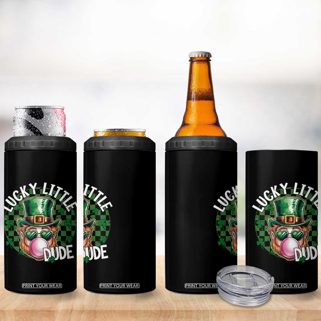Funny St Patrick's Day Lucky Little Dude 4 in 1 Can Cooler Tumbler Cute Leprechaun Shamrock TS11 Print Your Wear