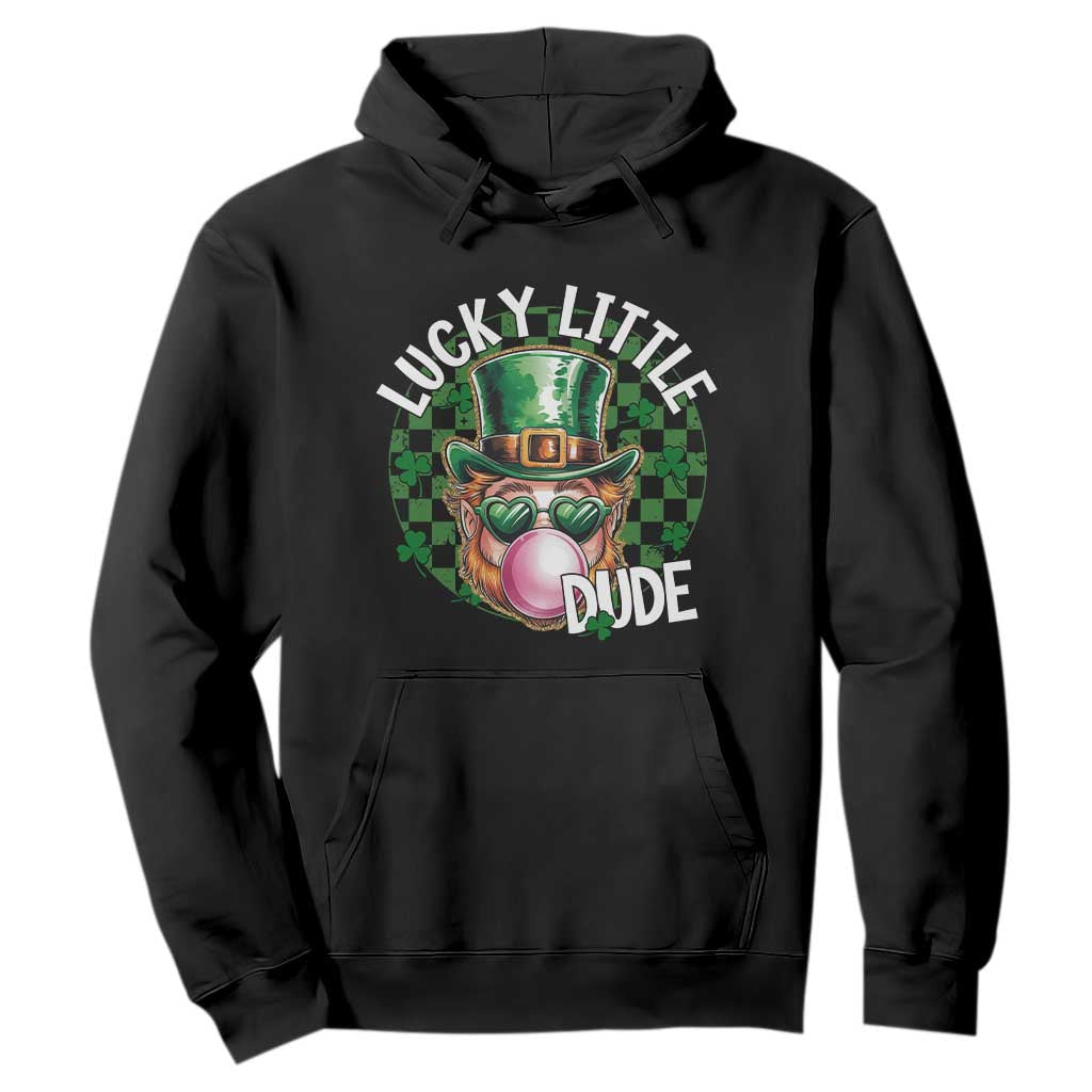 Funny St Patrick's Day Lucky Little Dude Hoodie Cute Leprechaun Shamrock TS11 Black Print Your Wear