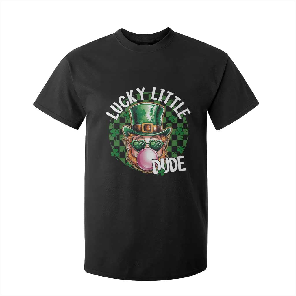 Funny St Patrick's Day Lucky Little Dude T Shirt For Kid Cute Leprechaun Shamrock TS11 Black Print Your Wear