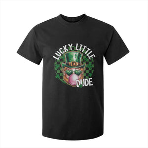 Funny St Patrick's Day Lucky Little Dude T Shirt For Kid Cute Leprechaun Shamrock TS11 Black Print Your Wear