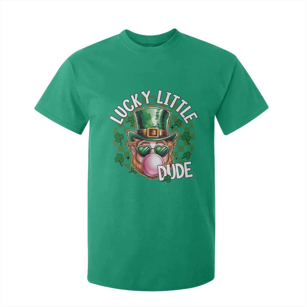Funny St Patrick's Day Lucky Little Dude T Shirt For Kid Cute Leprechaun Shamrock TS11 Irish Green Print Your Wear