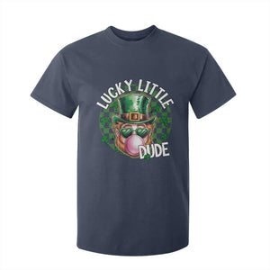 Funny St Patrick's Day Lucky Little Dude T Shirt For Kid Cute Leprechaun Shamrock TS11 Navy Print Your Wear