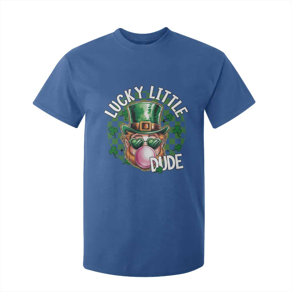Funny St Patrick's Day Lucky Little Dude T Shirt For Kid Cute Leprechaun Shamrock TS11 Royal Blue Print Your Wear