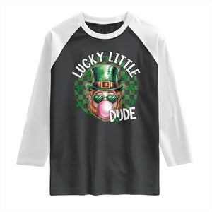Funny St Patrick's Day Lucky Little Dude Raglan Shirt Cute Leprechaun Shamrock TS11 Black White Print Your Wear