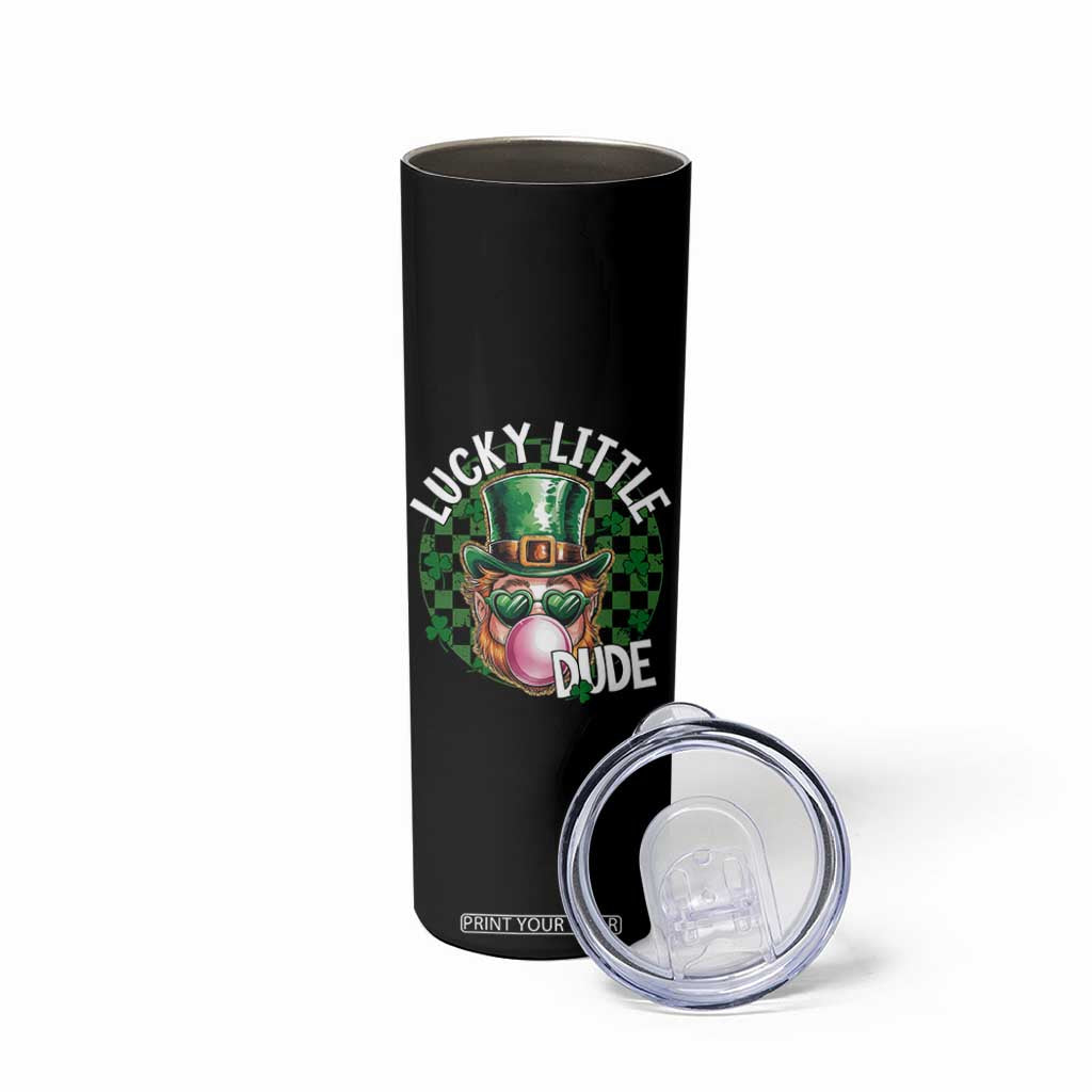Funny St Patrick's Day Lucky Little Dude Skinny Tumbler Cute Leprechaun Shamrock TS11 Print Your Wear