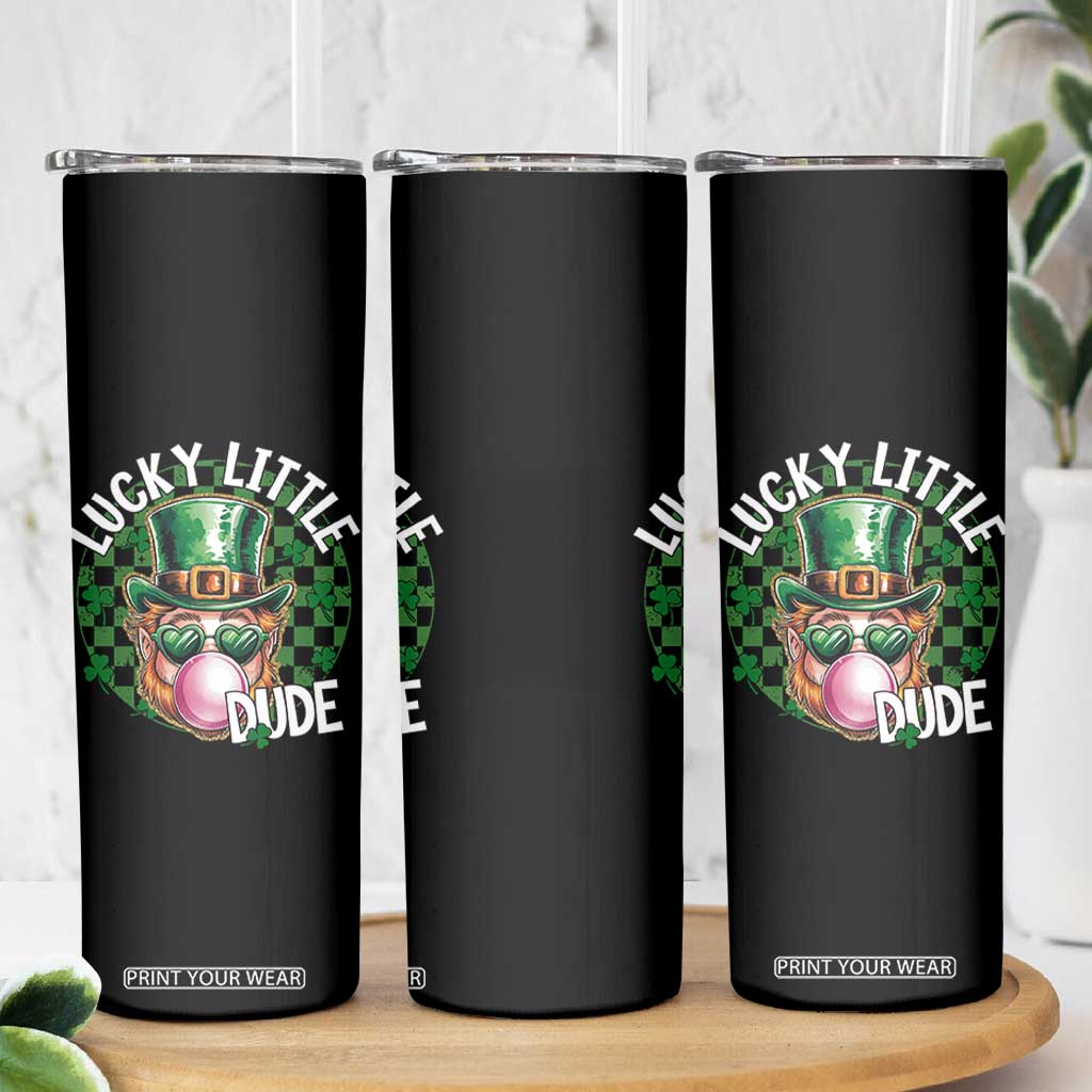 Funny St Patrick's Day Lucky Little Dude Skinny Tumbler Cute Leprechaun Shamrock TS11 Print Your Wear