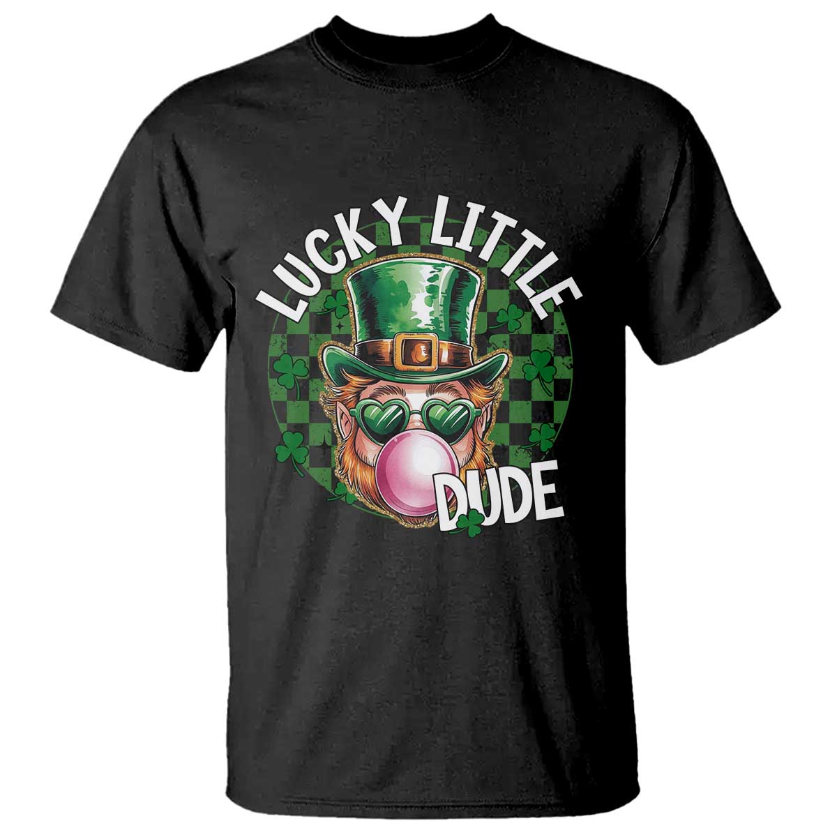 Funny St Patrick's Day Lucky Little Dude T Shirt Cute Leprechaun Shamrock TS11 Black Print Your Wear