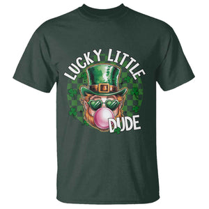 Funny St Patrick's Day Lucky Little Dude T Shirt Cute Leprechaun Shamrock TS11 Dark Forest Green Print Your Wear